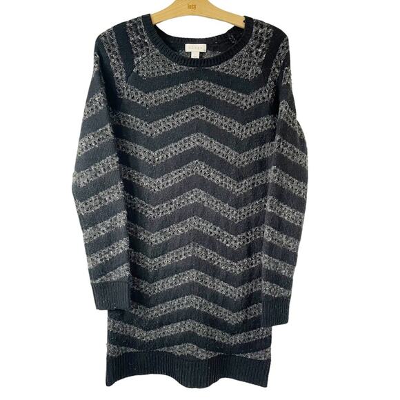 Hinge Sweater Dress Small Black Gray - Picture 1 of 5